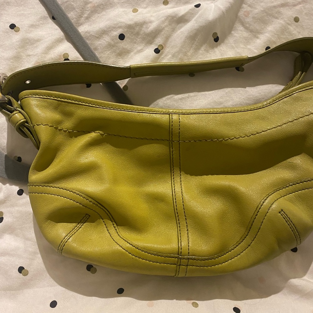 Chartreuse coach bag